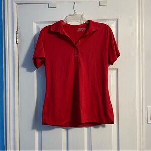 Nike Golf Tour Performance Women’s Red Dri-Fit Short Sleeve Polo Top Size L